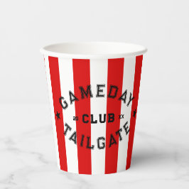 Gobelets En Papier Gameday Tailgate Club Red Stripe Custom Party