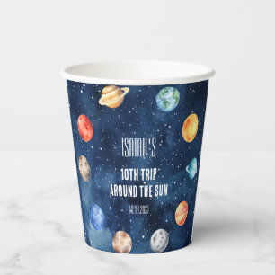 Gobelets En Papier Garçon Espace Extérieur Système Solaire Anniversai