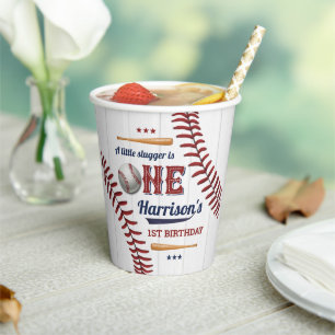 Gobelets En Papier Garçons Baseball 1er anniversaire