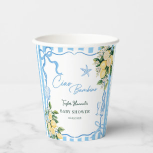 Gobelets En Papier Garçons Lemon Ciao Baby Shower Bébé Italien