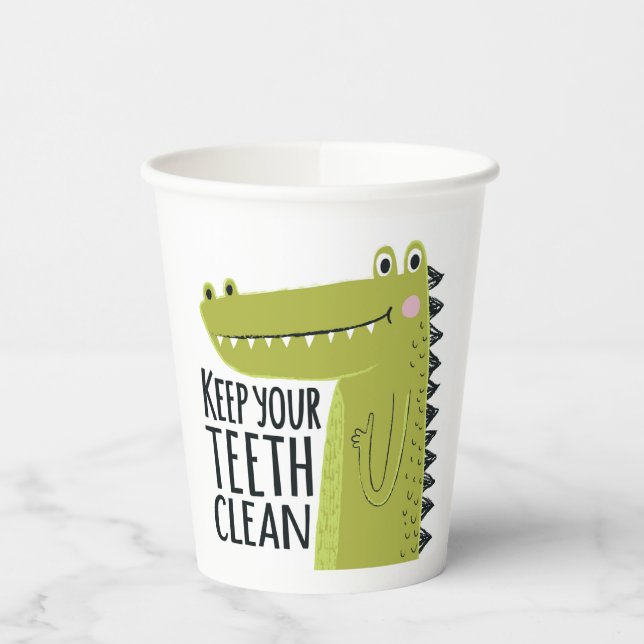 Gobelets En Papier Gardez vos dents propres (Gauche)
