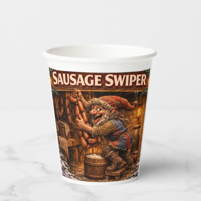 Gobelets En Papier Garfumeur de saucisse Yule Lad  (Recto)