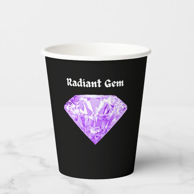 Gobelets En Papier Gem rayonnant (Recto)