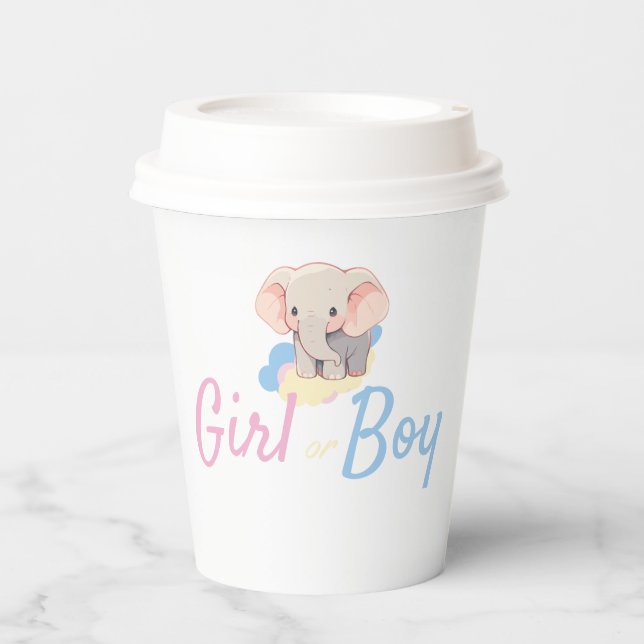 Gobelets En Papier Gender Reveal Boy or Girl? (Recto)