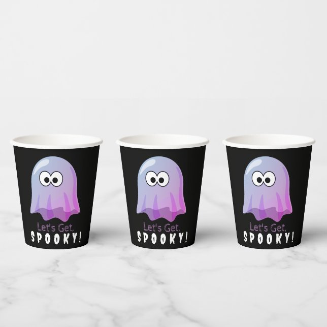 Gobelets En Papier Ghost Google Eyes rose mignon : Éffrayant & Whimsi (Multi)
