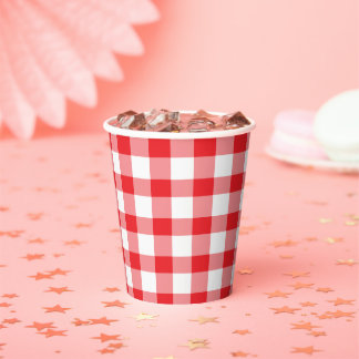 Gobelets En Papier Gingham Checks