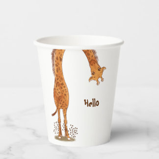 Gobelets En Papier Giraffe, Zoo fête d'anniversaire animal