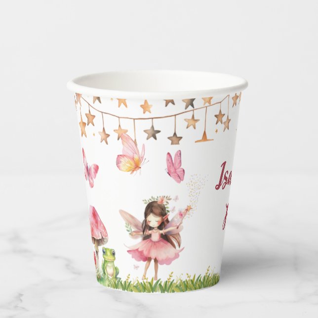 Gobelets En Papier Girls Fairy Tale Castle Frog Mushroom Birthday (Recto)