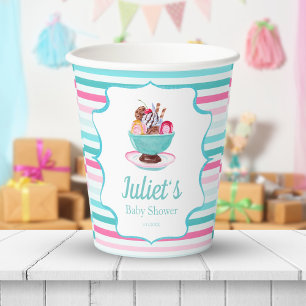 Gobelets En Papier Glace à l'eau colorée Baby Shower