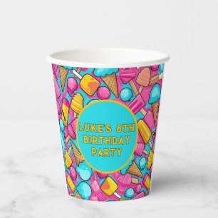 GOBELETS EN PAPIER " GLACE CRÈME ET POPSICLES PAPIER PLAQUES "
