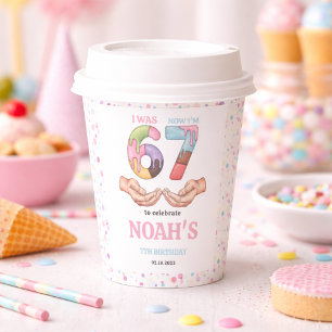 Gobelets En Papier Glace “Six Sept” Septième Anniversaire pour Enfant