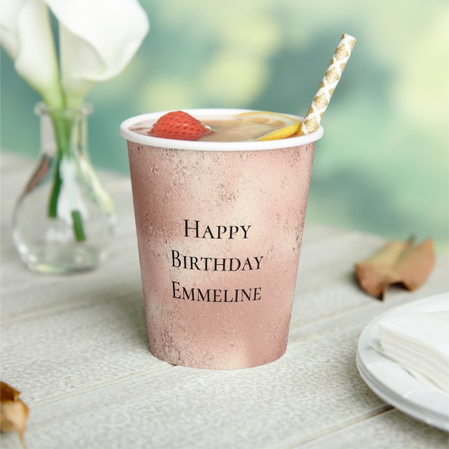 Gobelets En Papier Glitter Peach Rose (Insitu)