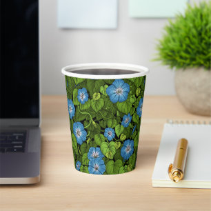 Gobelets En Papier Gloire du matin en bleu et vert