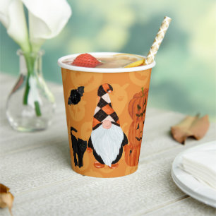 Gobelets En Papier Gnomes drôle Jack o' Lantern Halloween