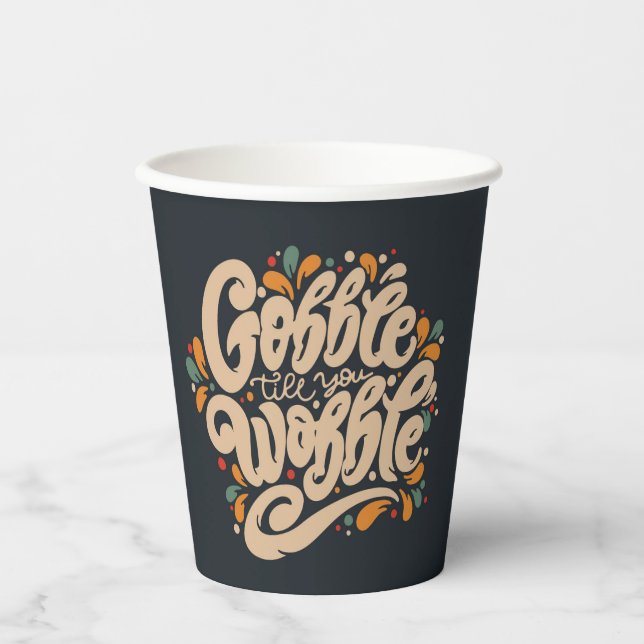 Gobelets En Papier Gobble jusqu'à ce que vous tournez (Recto)