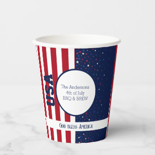 Gobelets En Papier God Bless America USA Independence 4 juillet