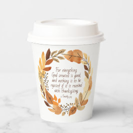 Gobelets En Papier God Created Good | Thanksgiving Wreath | Neutrals