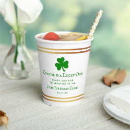 Gobelets En Papier Gold Foil St. Patrick's Day 1er anniversaire
