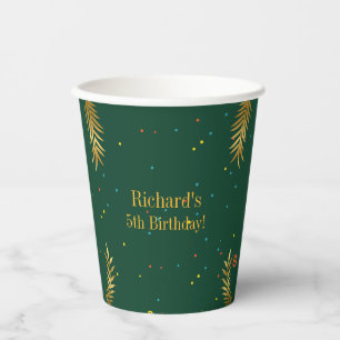 Gobelets En Papier Golden Green Chien Chien Chien de Chien de Chien d