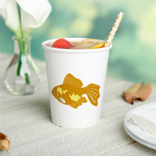 Gobelets En Papier Golden Guppy Fish Cute Tropical Aquarium Fish