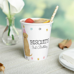 Gobelets En Papier Golden Retriever laisse Pawty Dog Birmingham Paper