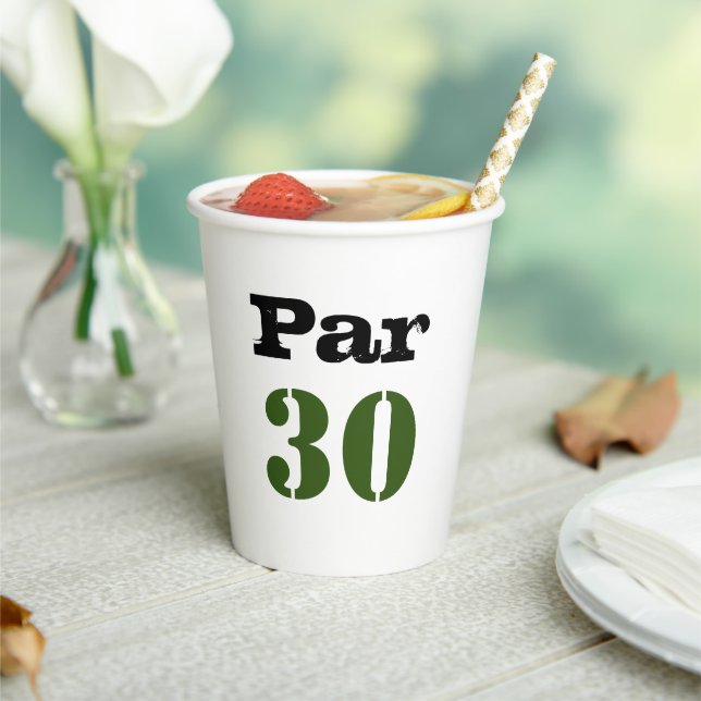 Gobelets En Papier Golf 30e anniversaire Par tee trente (Insitu)