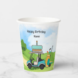 Gobelets En Papier Golf Anniversaire thème pour enfants golfeur