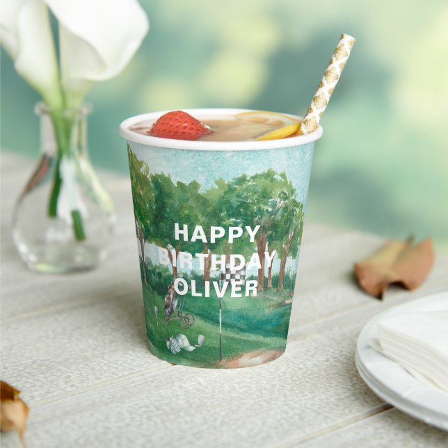 Gobelets En Papier Golf Par-Tee | Coupes de papier d'anniversaire (Insitu)