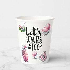 Gobelets En Papier Golf rose thème pour femme Golfer Party