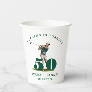 Gobelets En Papier Golfeur Green Sport 50e Anniversaire