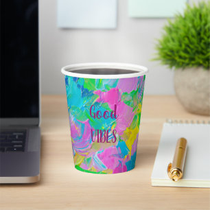 Gobelets En Papier Good Vibes coloré