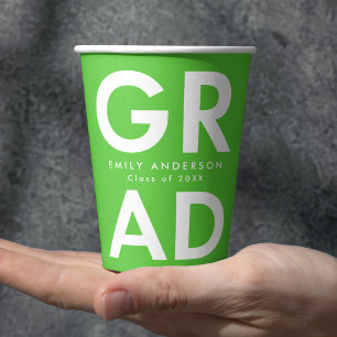 Gobelets En Papier Grad Grad Lime Green Graduation