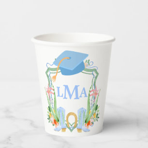 Gobelets En Papier Graduation de Preppy Southern Cowgirl Monogram