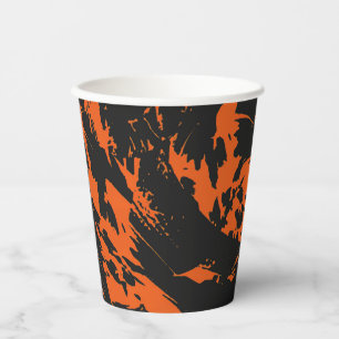 Gobelets En Papier Graffiti orange et noir
