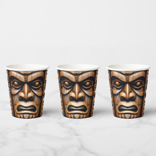 Gobelets En Papier Grain de bois Nouvelle-Zélande Tiki,