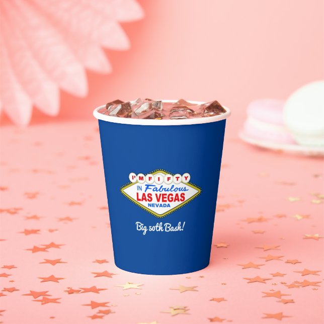 Gobelets En Papier Grand 50e anniversaire Las Vegas (Insitu)
