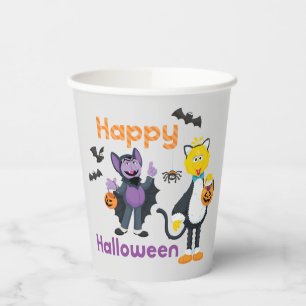 Gobelets En Papier Grand oiseau et nombre   Joyeux Halloween