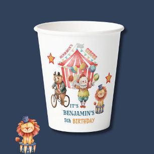Gobelets En Papier Grand Top Carnaval de cirque Cinquième anniversair