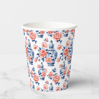Gobelets En Papier Grandmillenial Chinoiserie Ginger Jar Pink Peonies