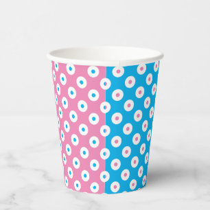 Gobelets En Papier Gras et Whimsical rose et bleu Polka pointillé