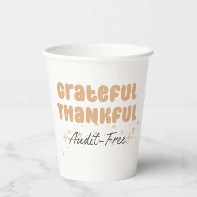 Gobelets En Papier Grateful Vérification gratuite - Drôle comptable (Recto)
