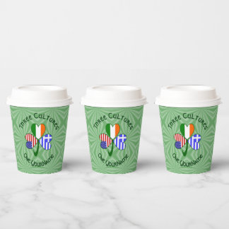 Gobelets En Papier Greece Ireland USA Shamrock Personalized Text 