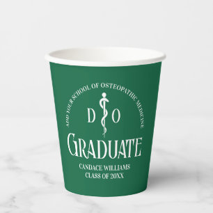 Gobelets En Papier Green Osteopathic Médicale School Graduation Party