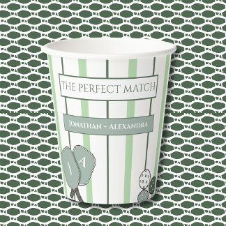 Gobelets En Papier Green Perfect Match Couples Bridal Shower