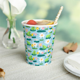 Gobelets En Papier Grenouilles et Lily Pads BABY SHOWER d'anniversair