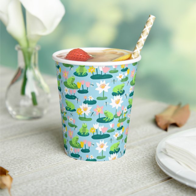Gobelets En Papier Grenouilles et Lily Pads BABY SHOWER d'anniversair (Insitu)