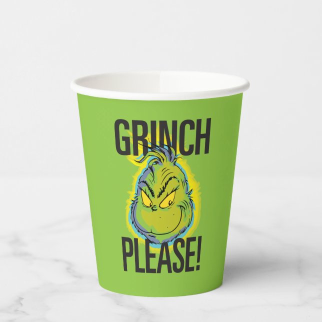 Gobelets En Papier Grinch | Drôle Grinch S'Il Vous Plaît Citer (Gauche)