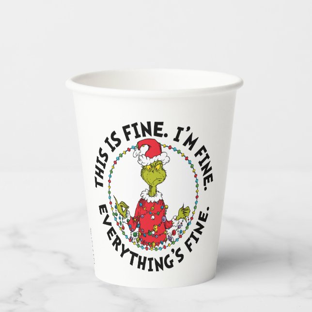 Gobelets En Papier Grinch | Everything's Fine (Recto)