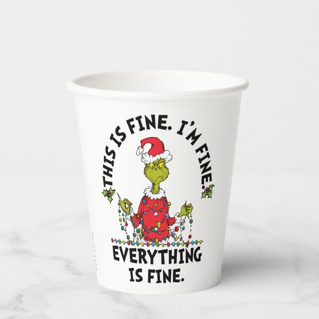 Gobelets En Papier Grinch | Tout va bien (Recto)