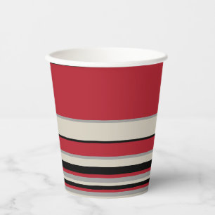 Gobelets En Papier Gris complexes - Rouge, gris, noir et blanc os